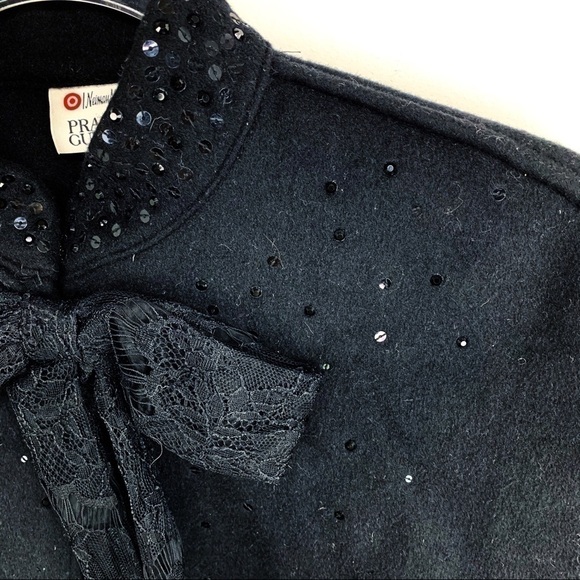 PRABAL Gurung Sequin and Bow Winter Cape NWOT - Picture 4 of 8